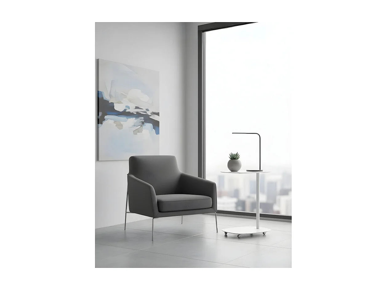 Bout de canapé à roulettes blanc scandinave – NORVI