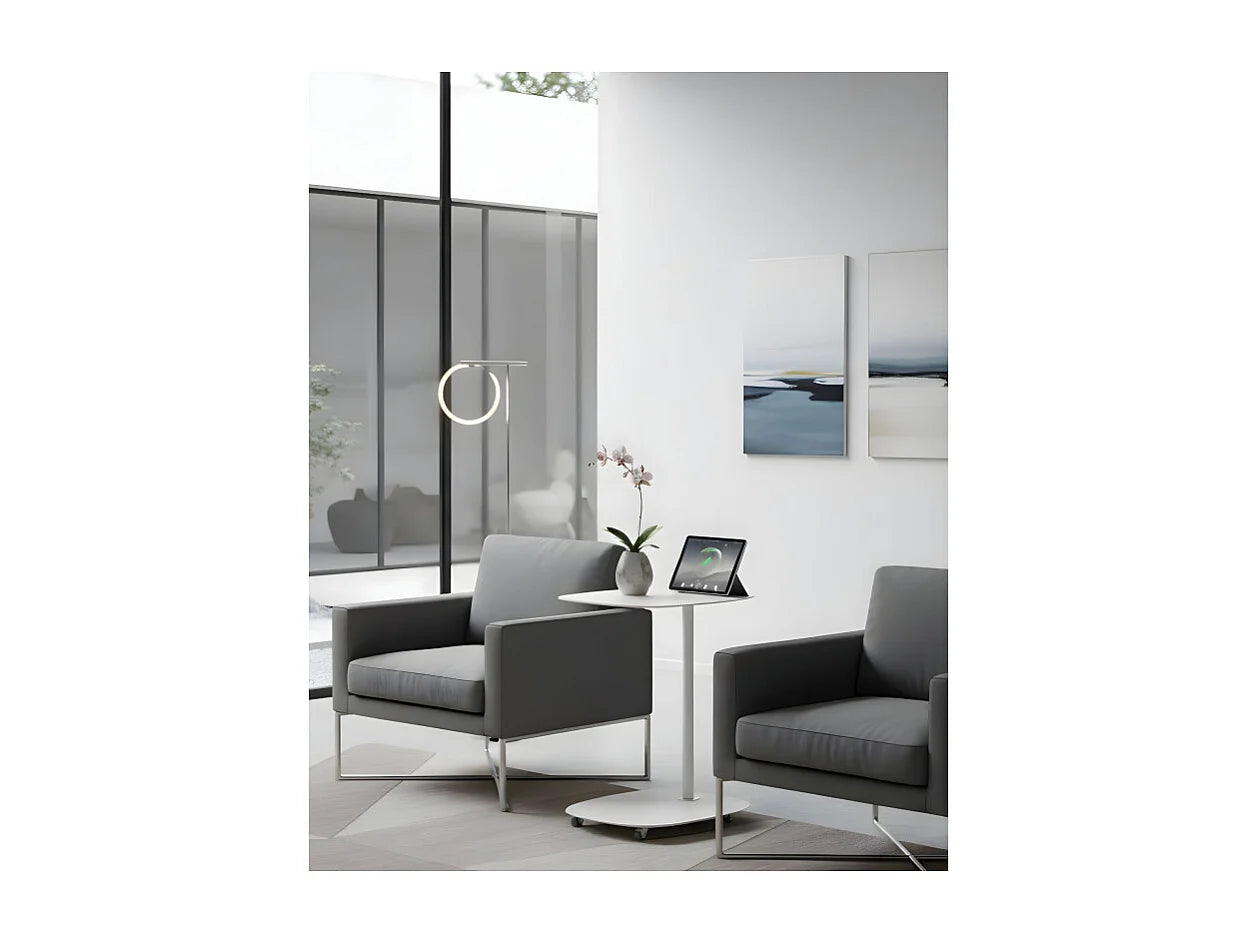 Bout de canapé à roulettes blanc scandinave – NORVI