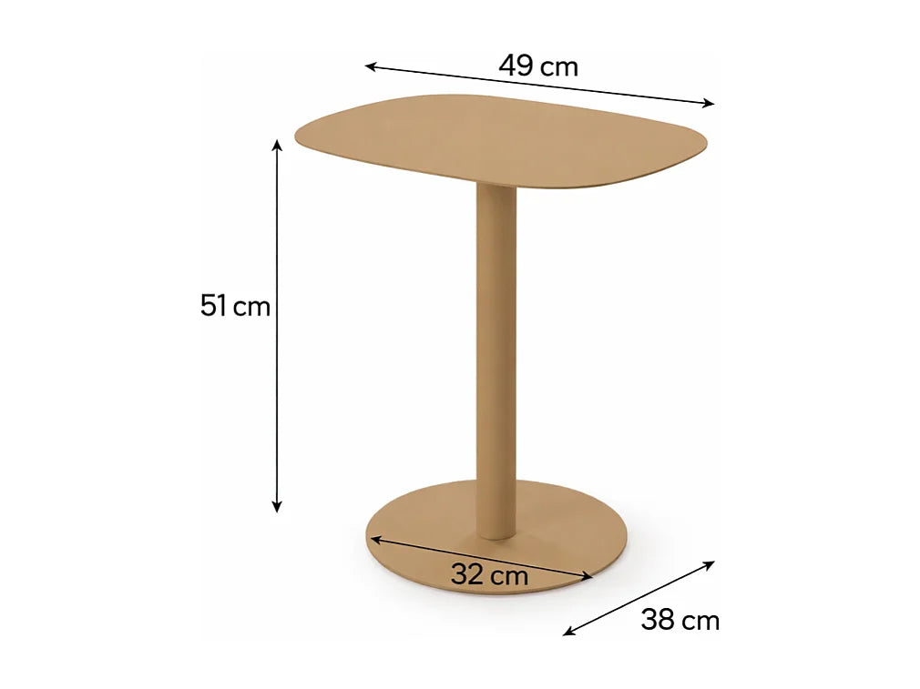 Bout de canapé scandinave en métal sable – NORDIK