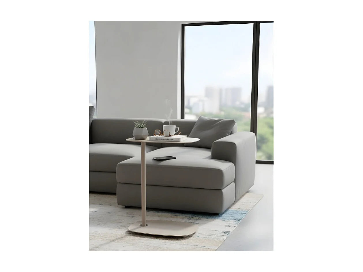 Bout de canapé à roulettes scandinave beige – EVISO