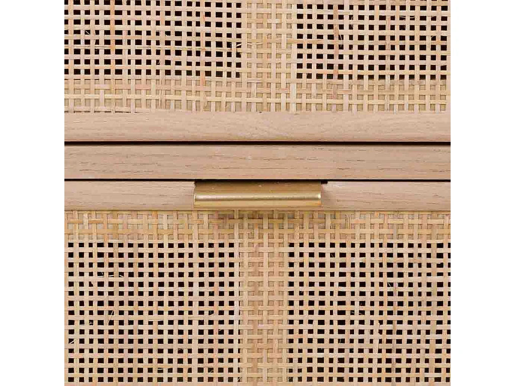 Bout de canapé en MDF et cannage marron – RATTANA