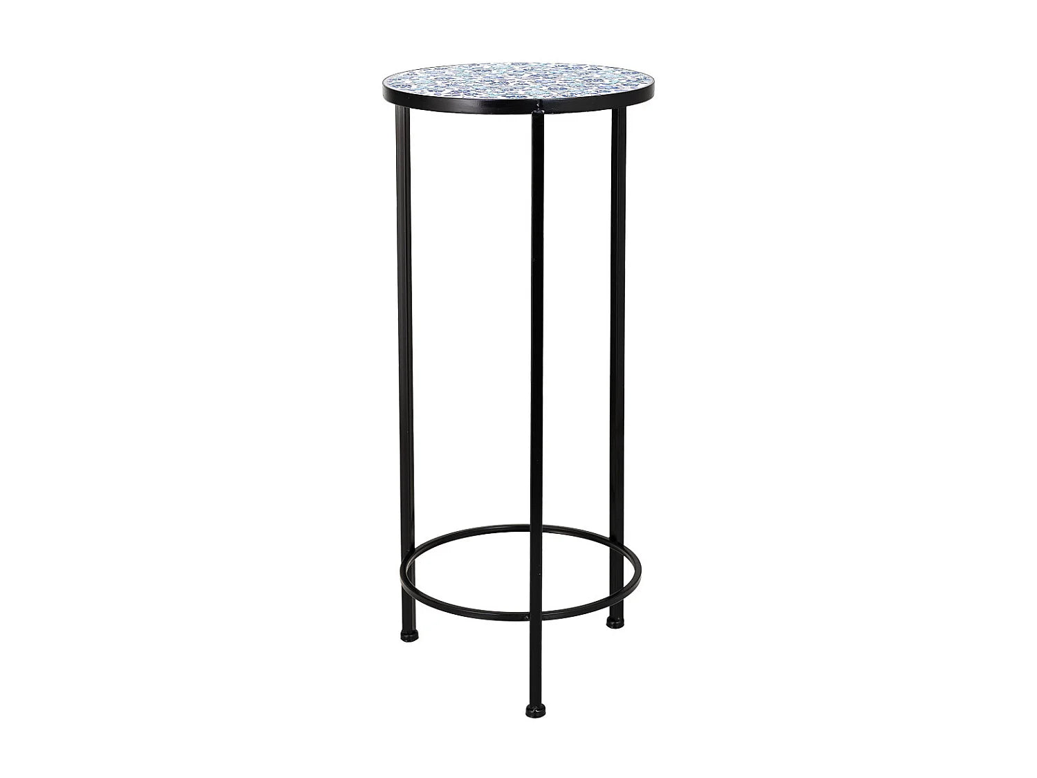 Bout de canapé en métal mosaïque noire – MEDITER