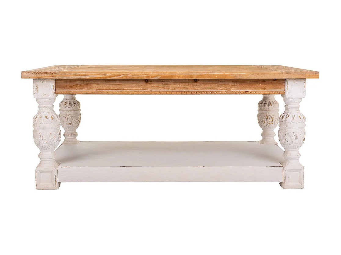 Bout de canapé en bois sculpté multicolore – MOSAIK
