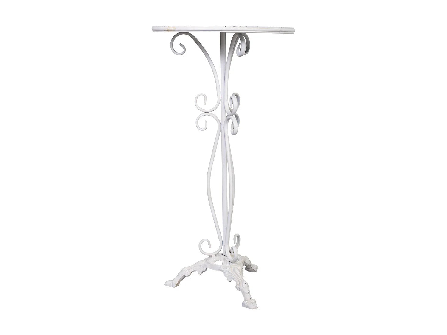 Bout de canapé haut métal blanc vieilli – BREEZA