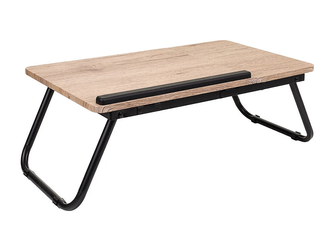 Bout de canapé pliable bas en bois marron – PLIKO