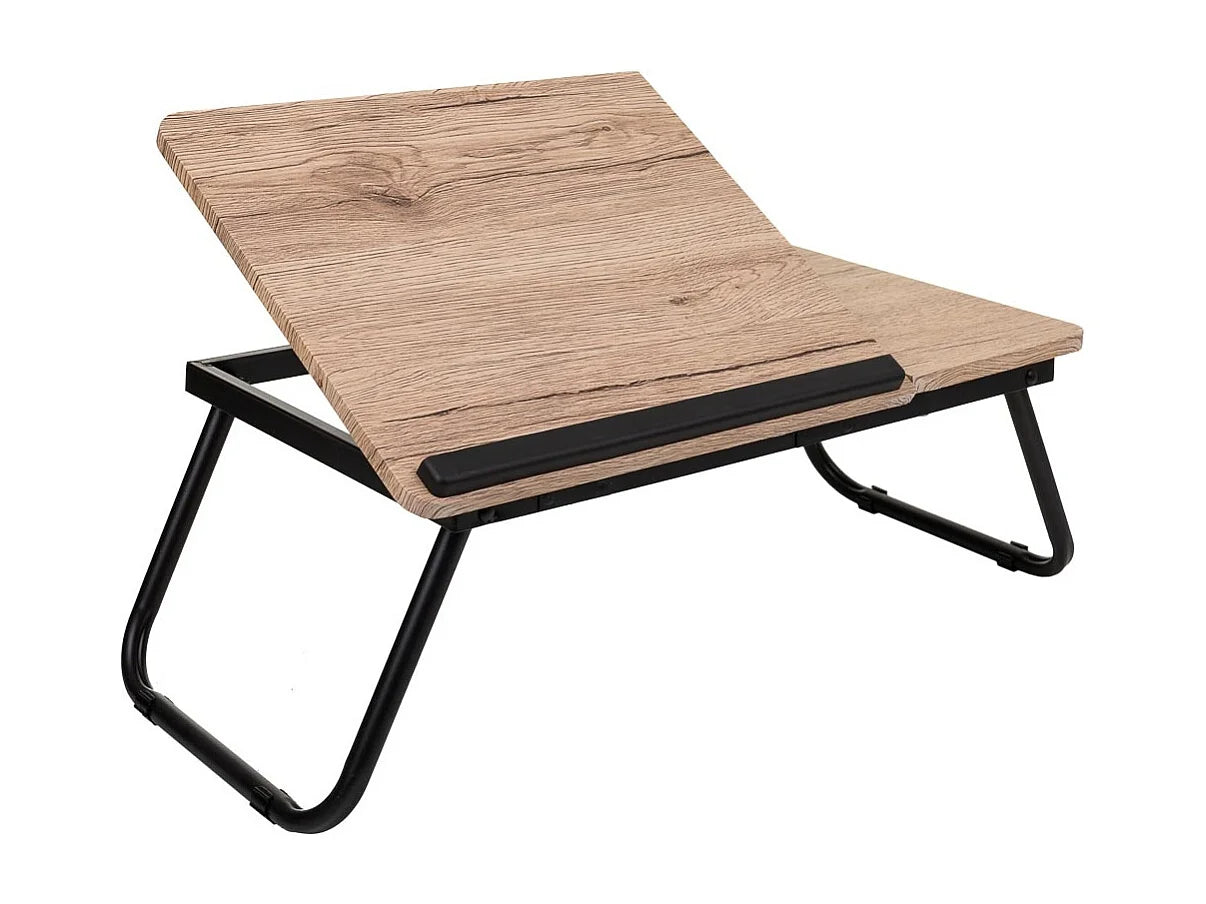 Bout de canapé pliable bas en bois marron – PLIKO