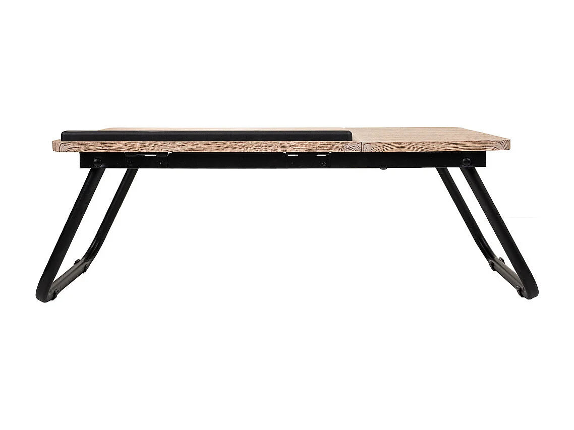 Bout de canapé pliable bas en bois marron – PLIKO