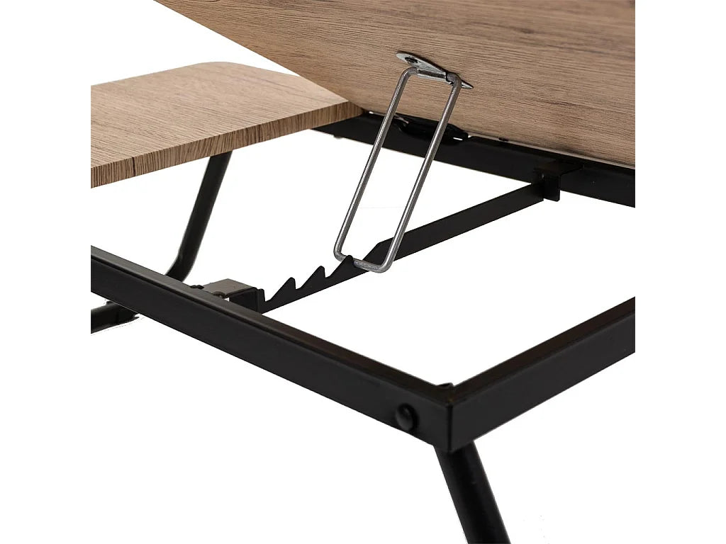 Bout de canapé pliable bas en bois marron – PLIKO