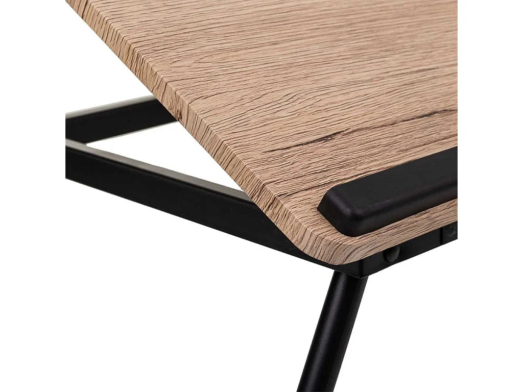 Bout de canapé pliable bas en bois marron – PLIKO