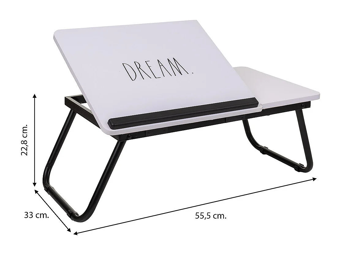 Bout de canapé pliant blanc compact et bas – PLIKO
