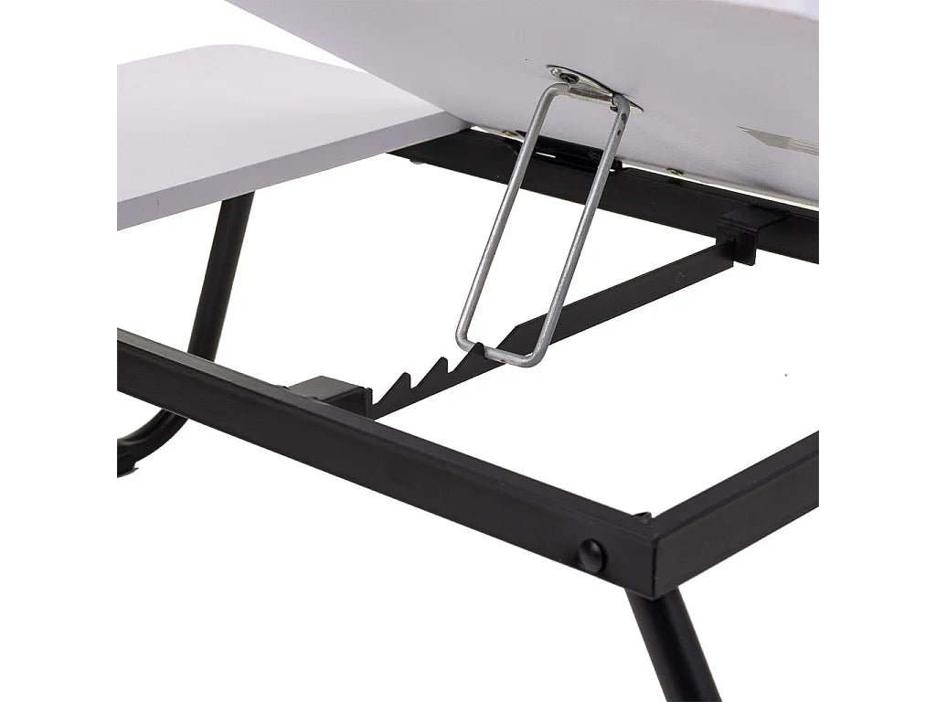 Bout de canapé pliant blanc compact et bas – PLIKO
