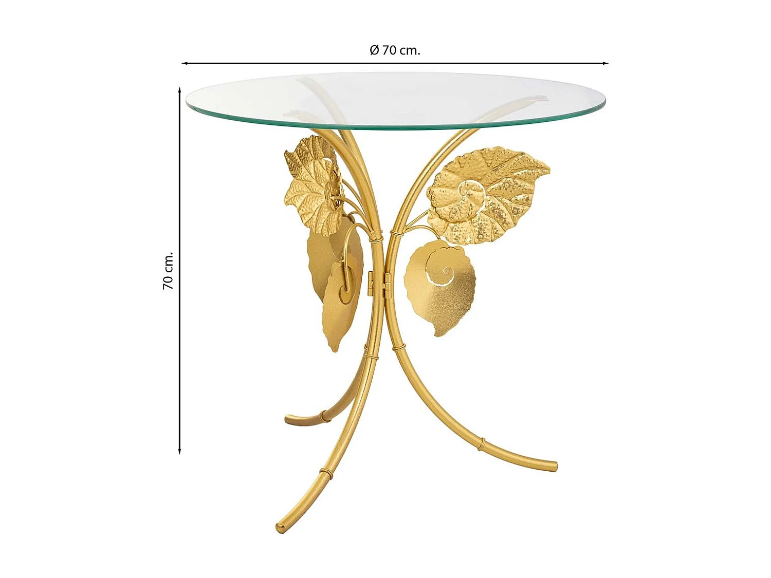 Bout de canapé d'angle rond en métal doré – SOLIS