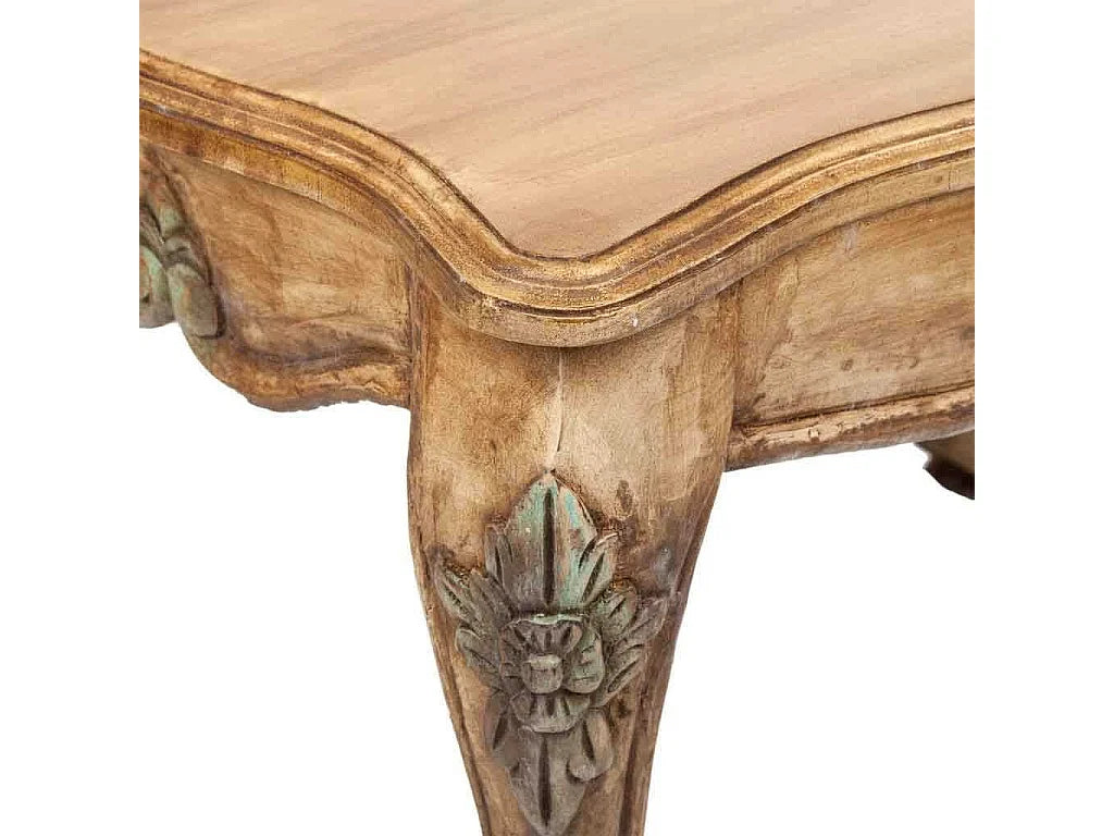 Bout de canapé en bois sculpté marron artisanal – BRINDILLE