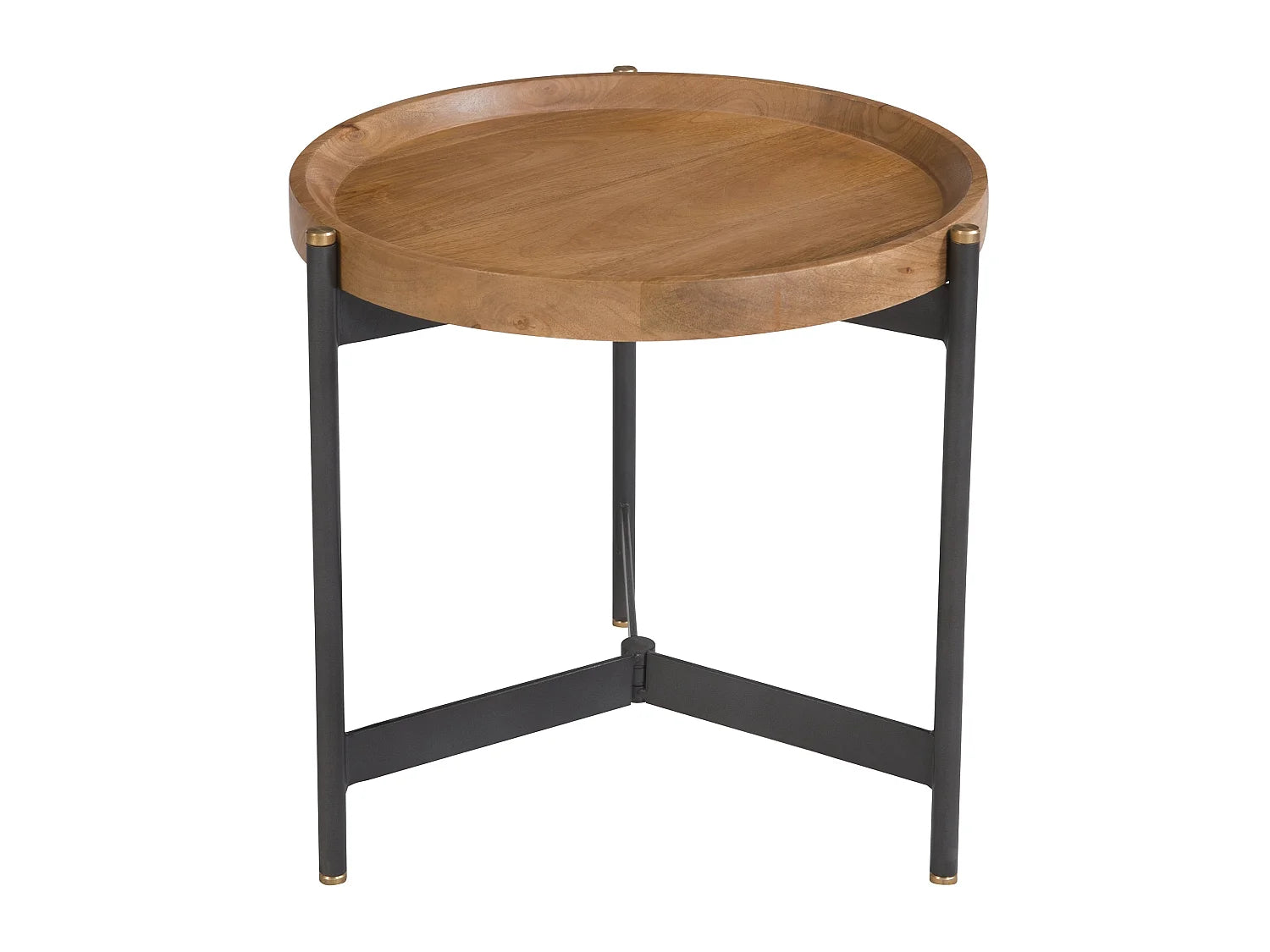 Bout de canapé rond en bois de manguier – ETHNA