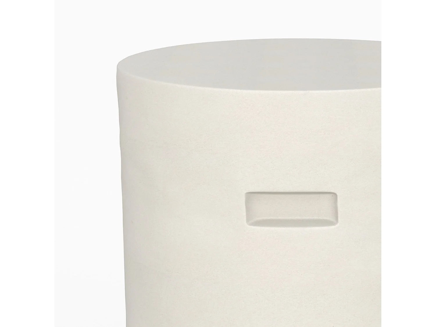 Bout de canapé rond effet béton blanc – SANTORIN