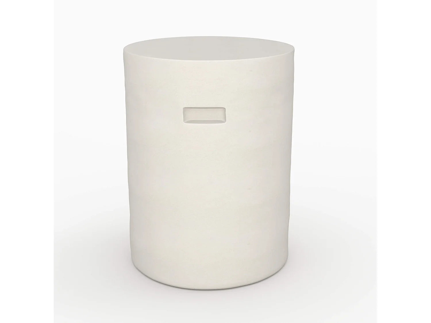 Bout de canapé rond effet béton blanc – SANTORIN