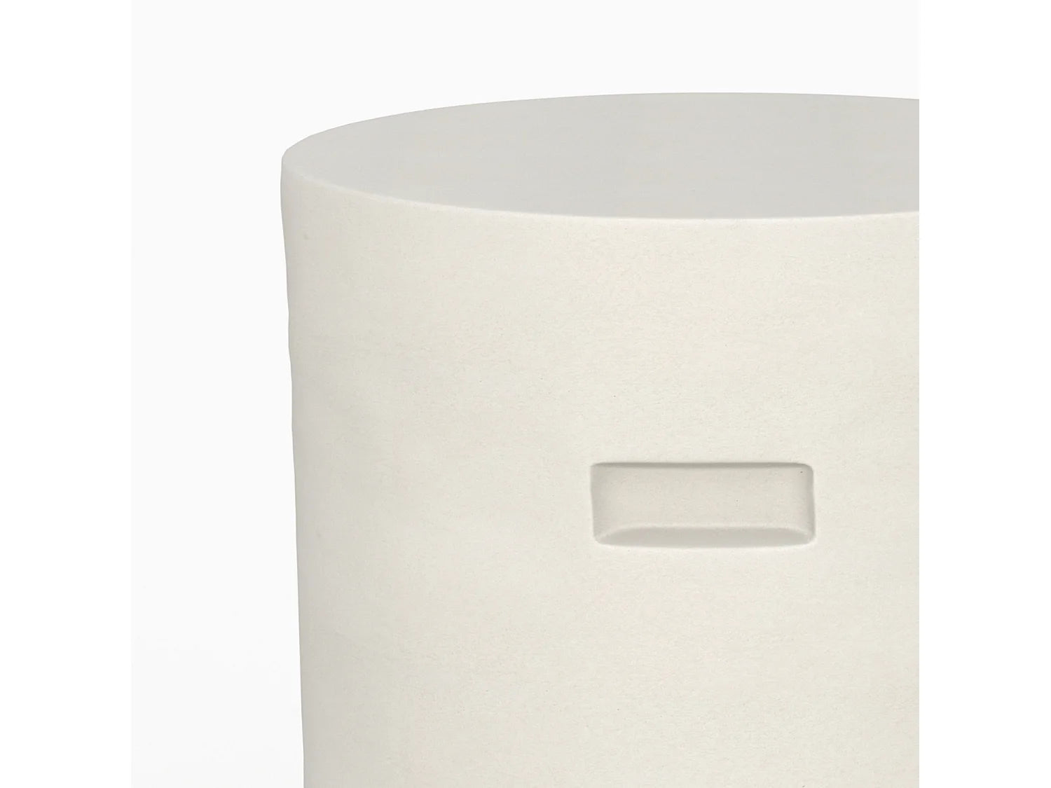 Bout de canapé rond effet béton blanc – SANTORIN