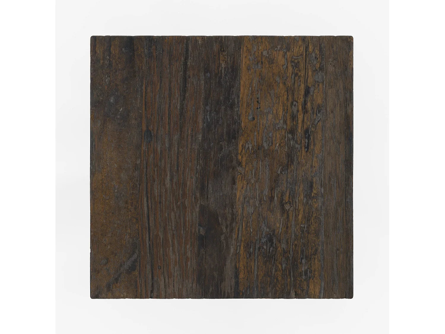 Bout de canapé carré bois recyclé et métal marron – TRAVA