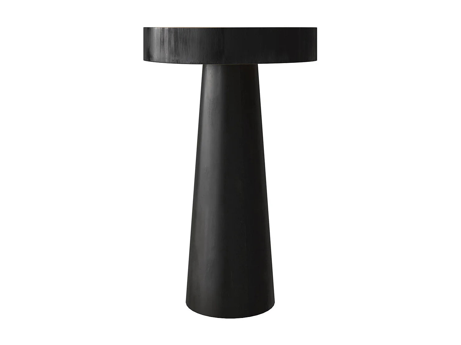 Bout de canapé rond en bois de suar noir – JANAH