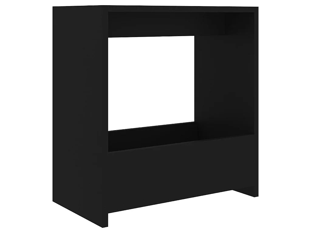 Bout de canapé noir compact en bois – NOCTIS