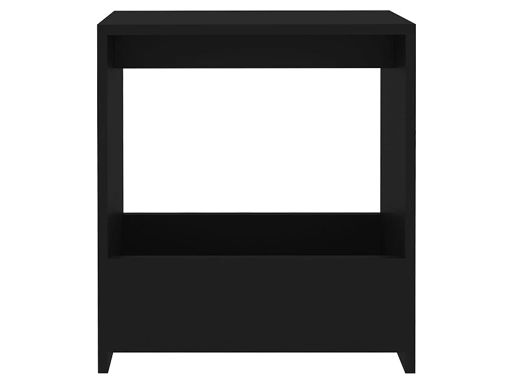 Bout de canapé noir compact en bois – NOCTIS