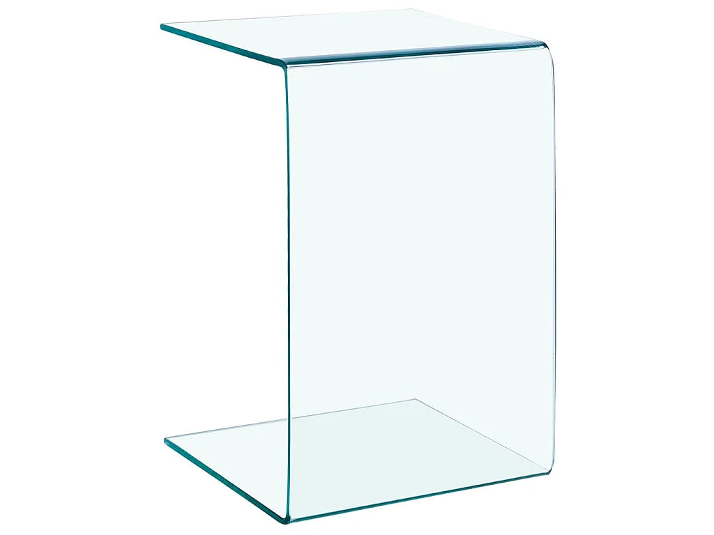 Bout de canapé en verre trempé transparent – CRISTAL