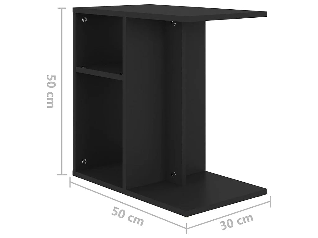 Bout de canapé cube en bois noir réversible – ORION