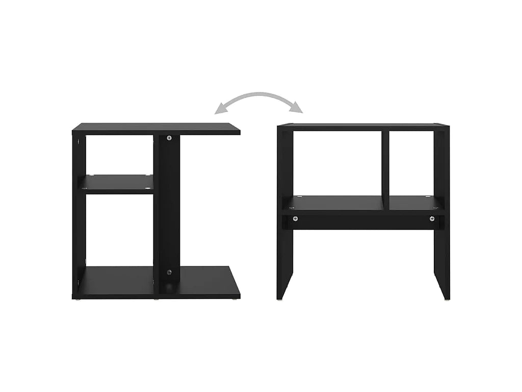 Bout de canapé cube en bois noir réversible – ORION