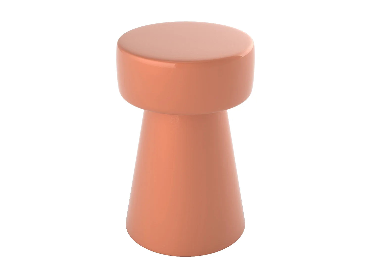 Bout de canapé rond en métal orange, look rétro – SOLEA
