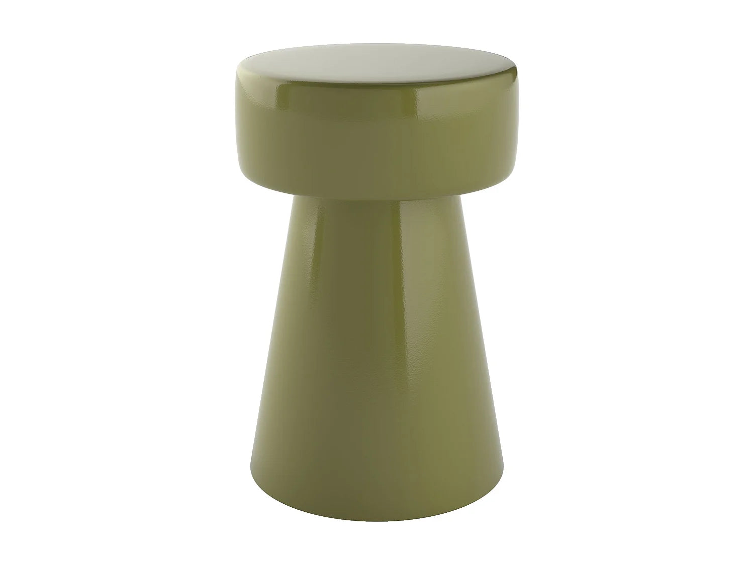 Bout de canapé rond métal vert kaki – OLIVANTE
