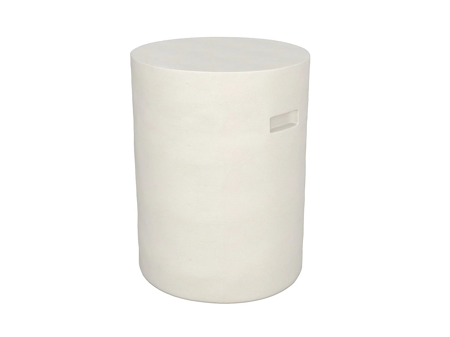 Bout de canapé rond effet béton blanc – SANTORIN