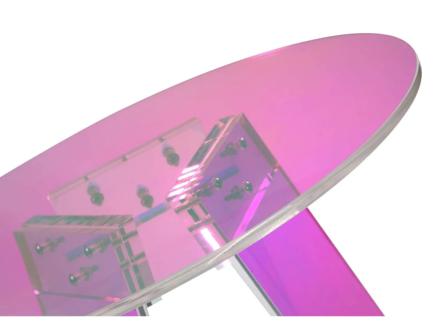 Bout de canapé carré acrylique opalescent – OPALEA