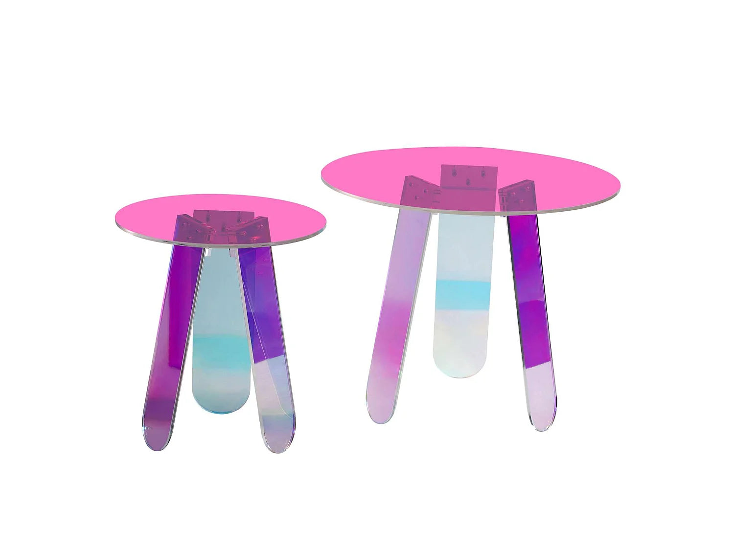 Bout de canapé carré acrylique opalescent – OPALEA