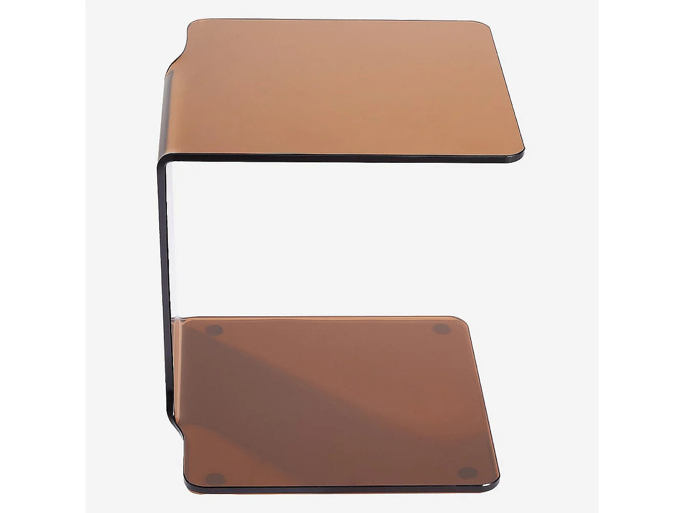 Bout de canapé carré en verre teinté ambré – AMBRA