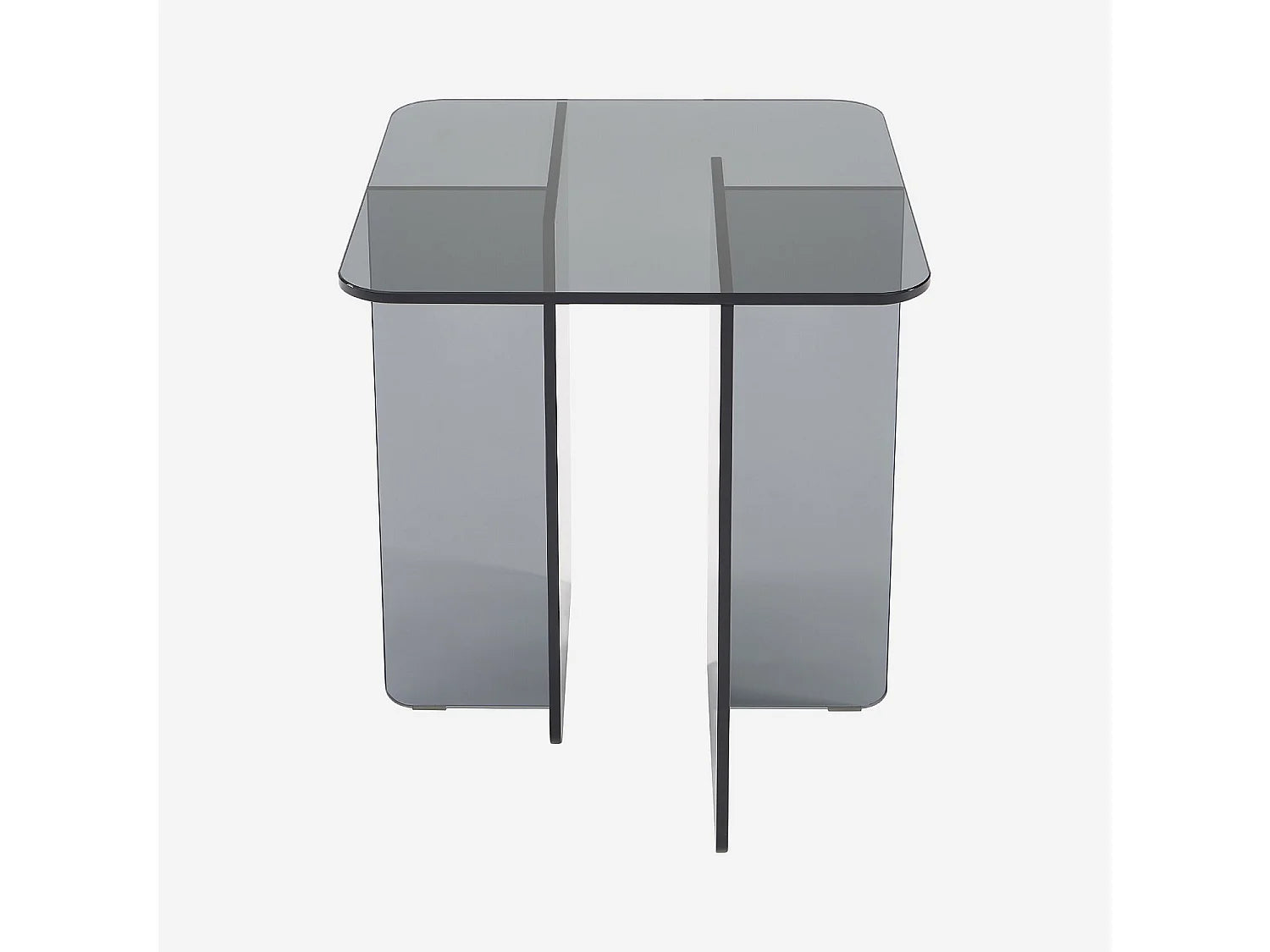 Bout de canapé verre trempé gris fumé – ZELIE