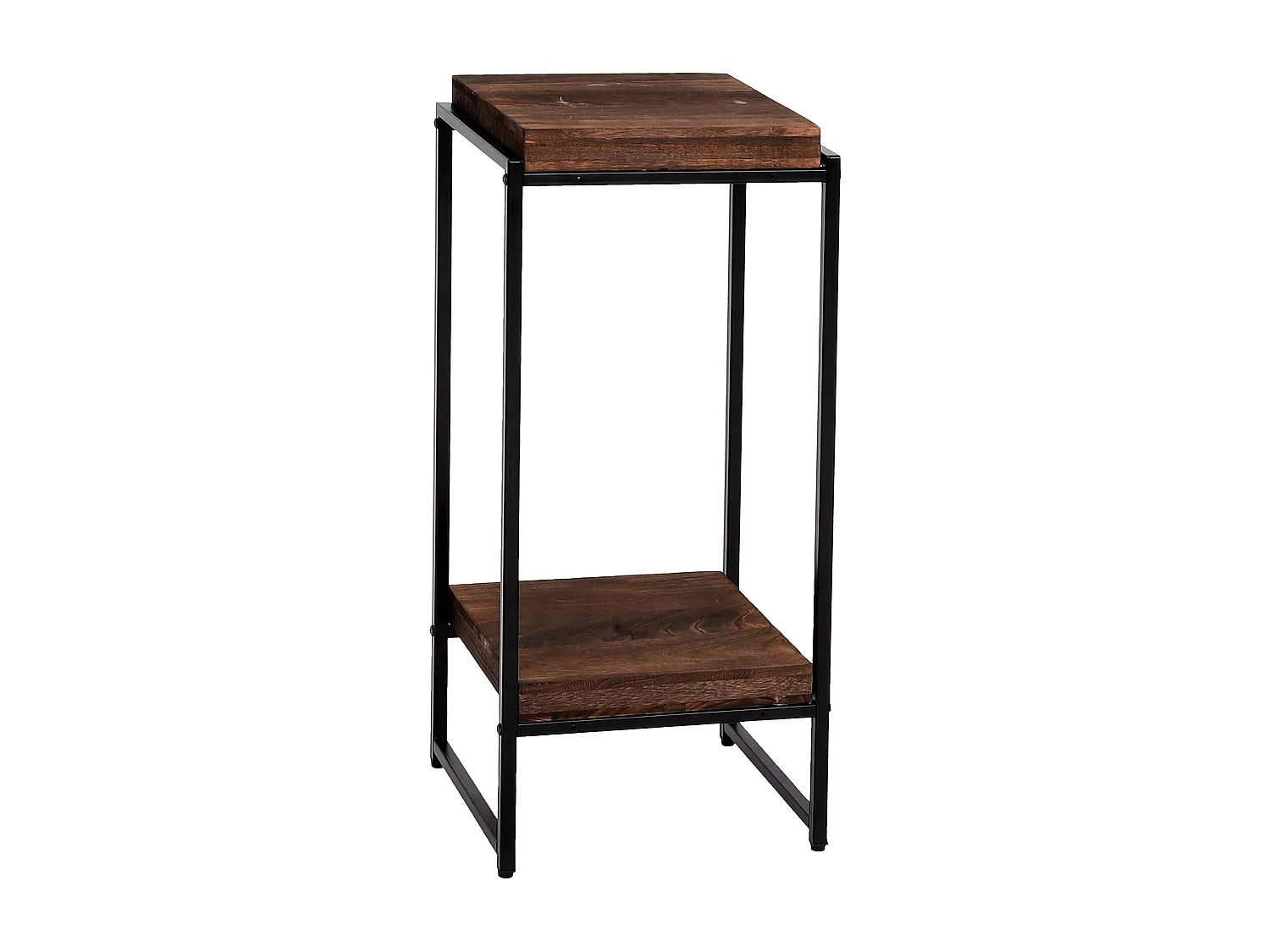 Bout de canapé pin marron haut deux plateaux – TRONCO