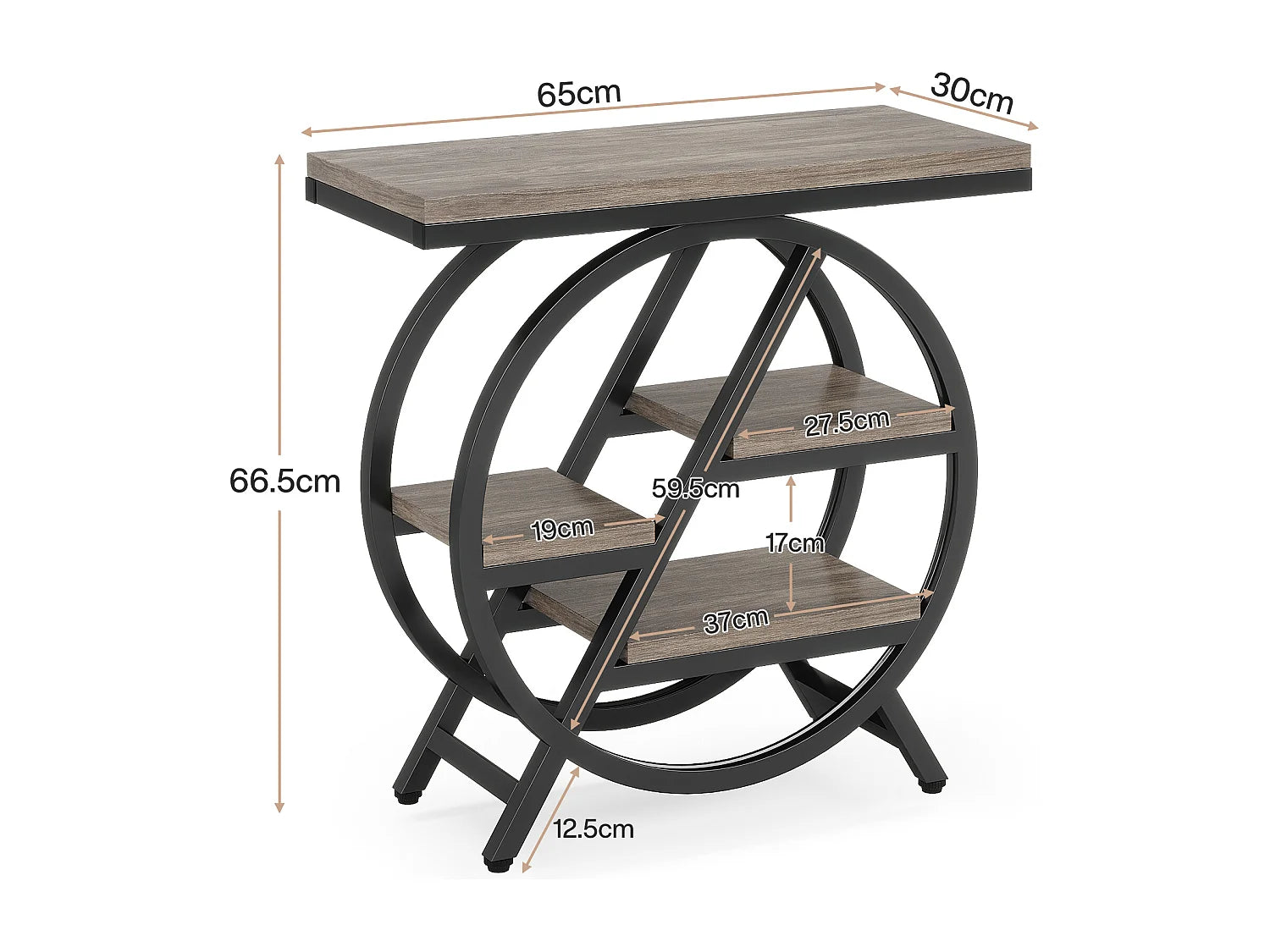 Bout de canapé étroit gris à 3 niveaux – LINEA