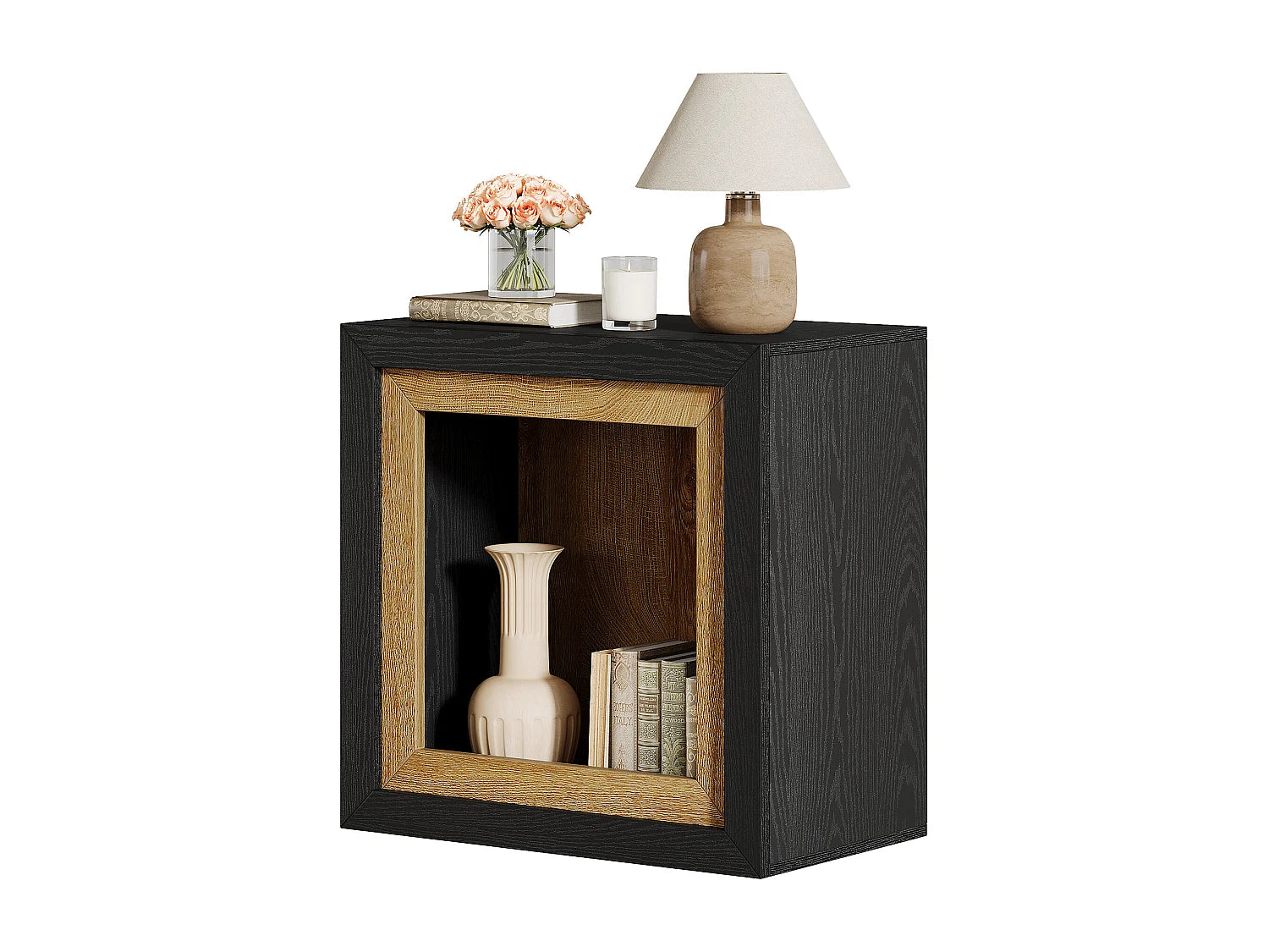 Bout de canapé cube rectangulaire noir – CADRA