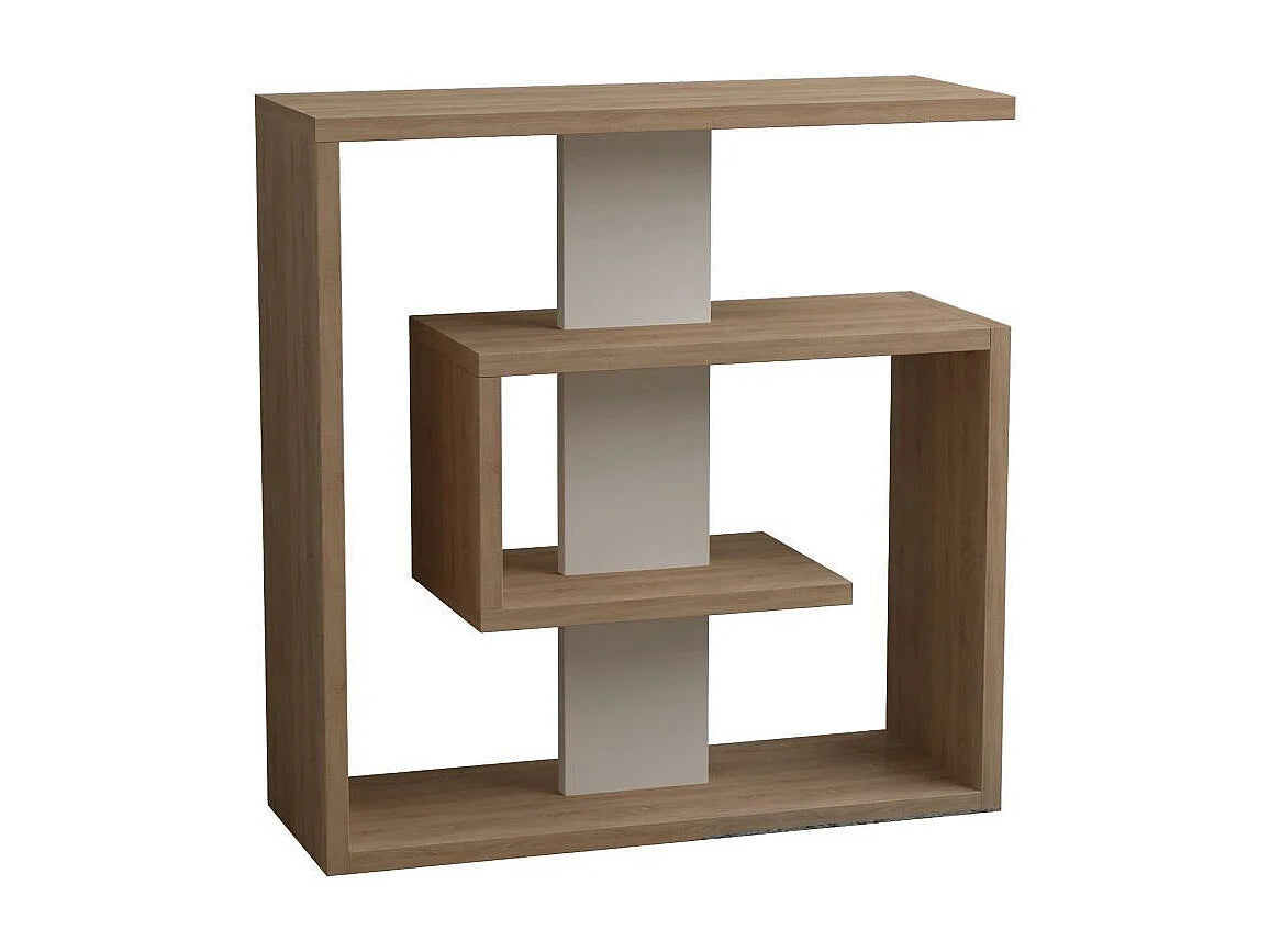 Bout de canapé en bois beige à étagères – SALYA