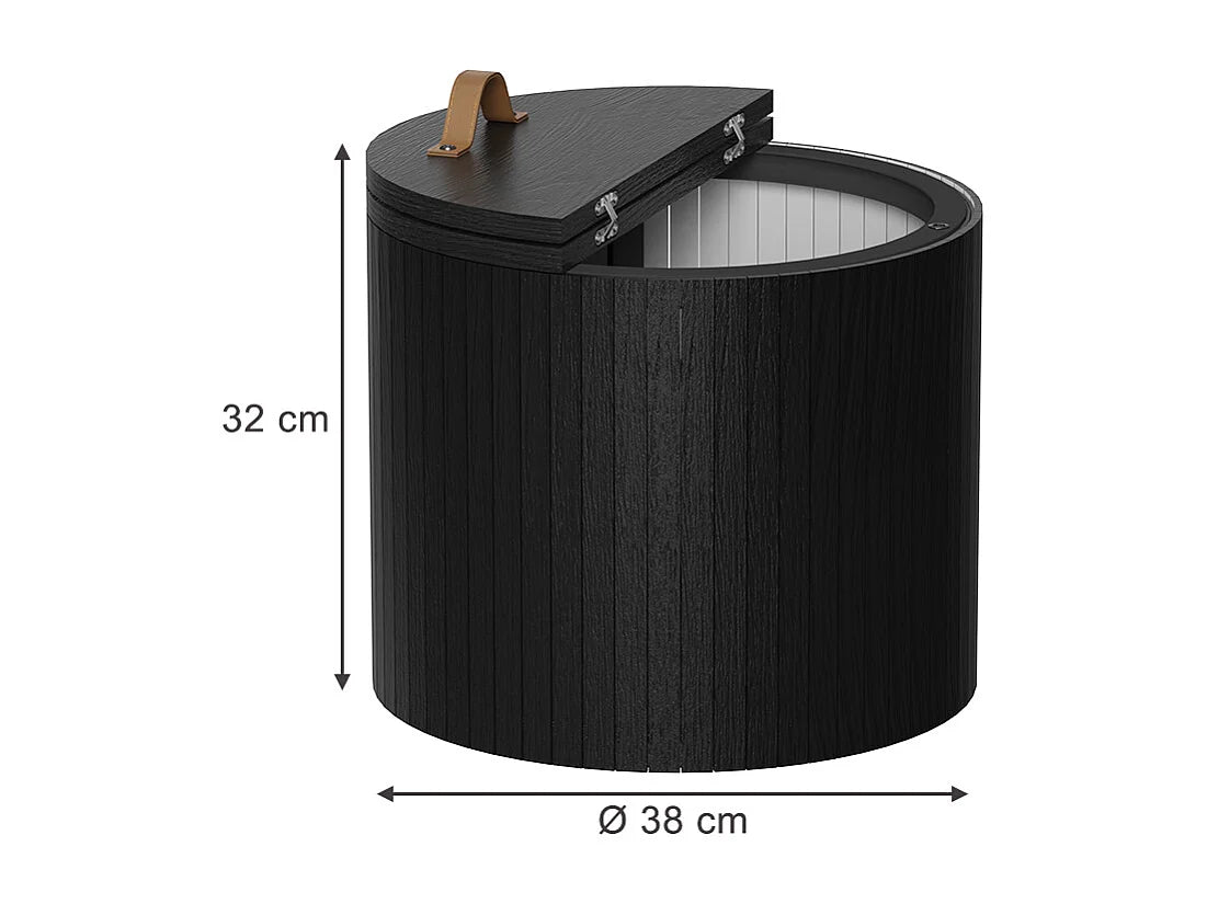 Bout de canapé pliable en chêne et noir – TAVILO