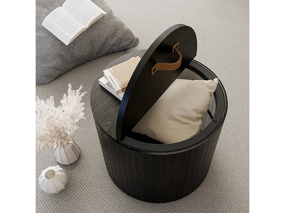 Bout de canapé pliable en chêne et noir – TAVILO