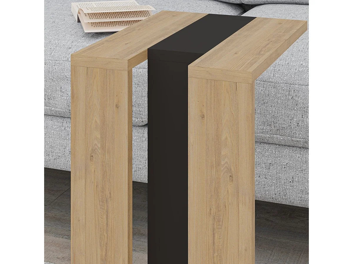 Bout de canapé colonne bois clair épuré – MACHA