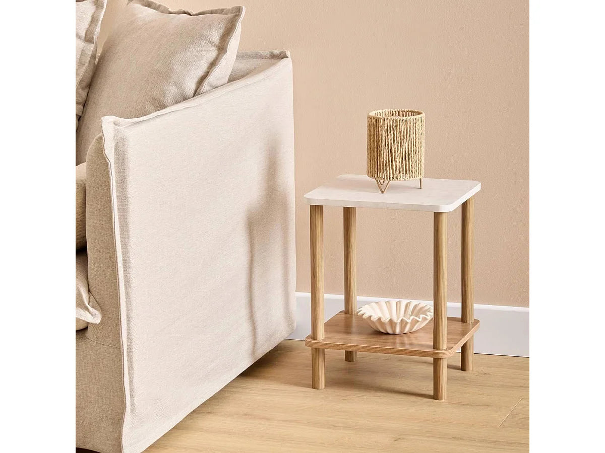 Bout de canapé design avec étagère marron – CÔME