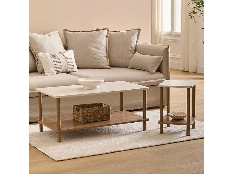 Bout de canapé design avec étagère marron – CÔME