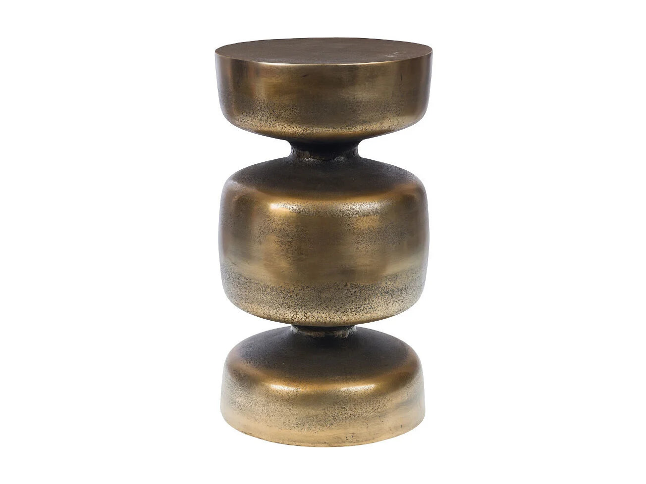 Bout de canapé sculptural en aluminium doré – TOTEN