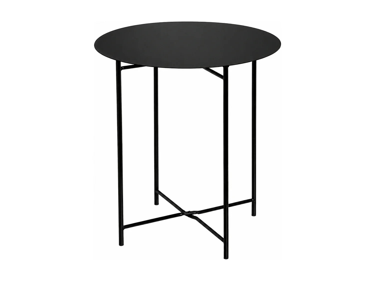 Bout de canapé rond métal noir intérieur extérieur – SOLIS