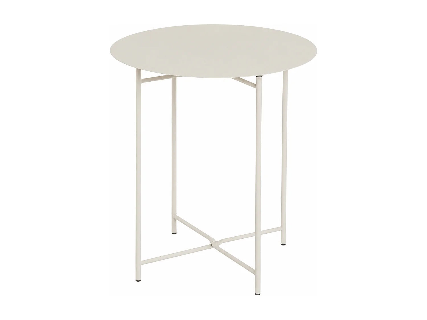 Bout de canapé rond métal beige intérieur extérieur – SABBIA