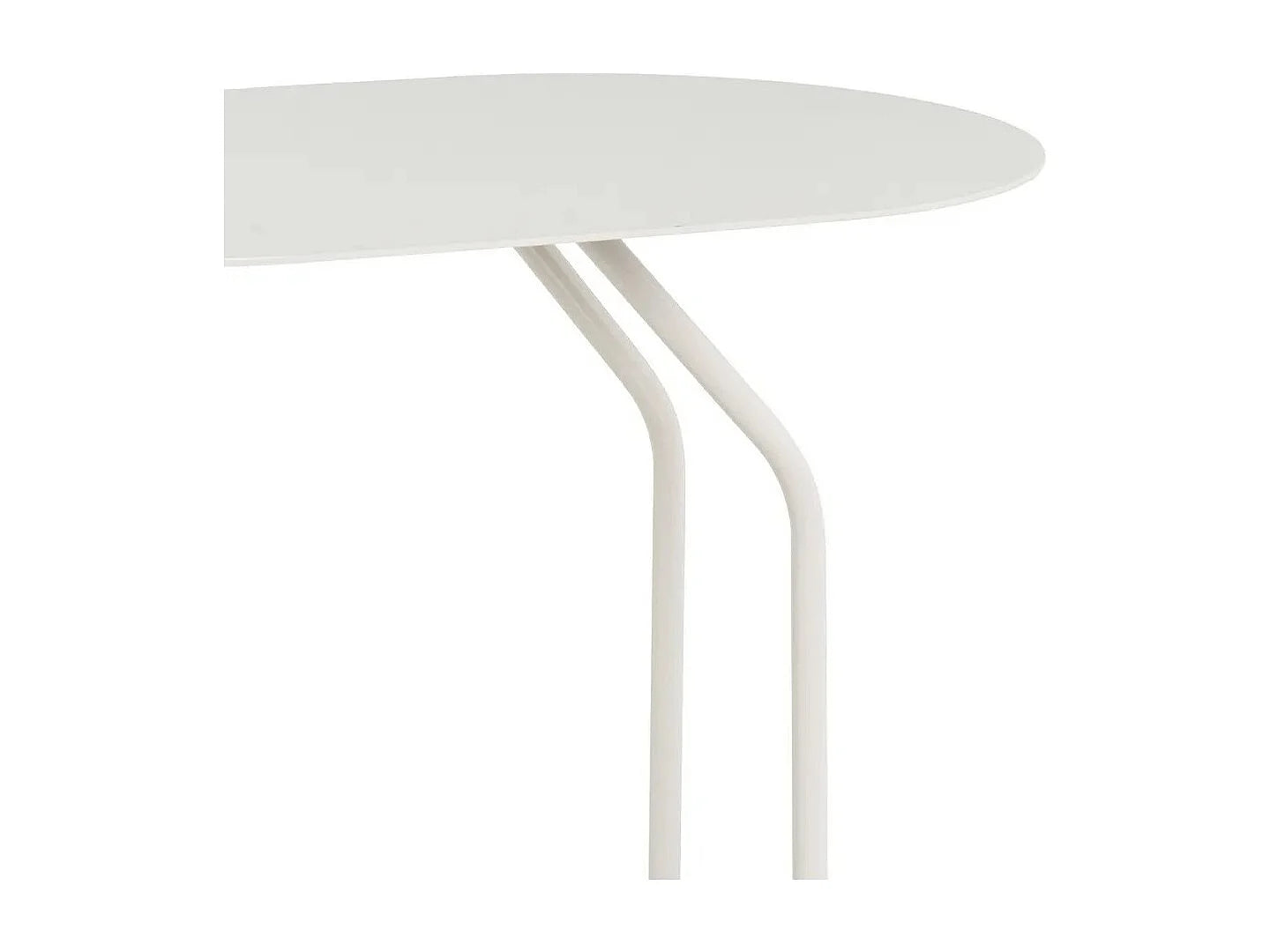 Bout de canapé en C plateau ovale métal beige – SOLEA