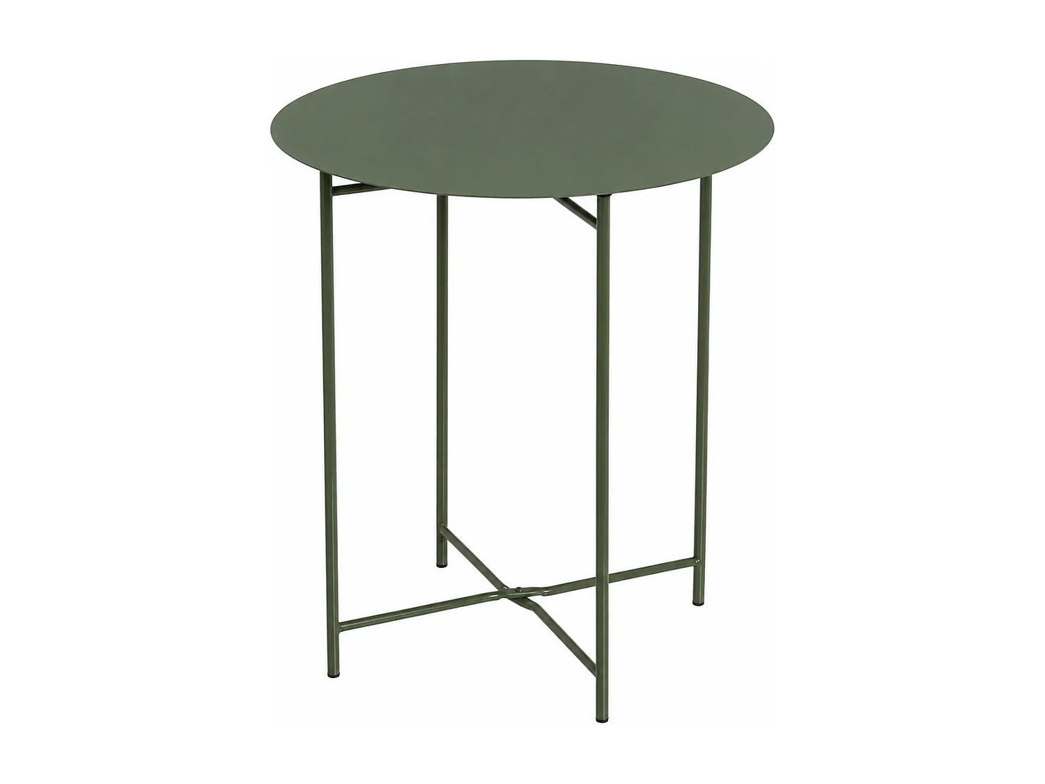 Bout de canapé rond métal vert intérieur extérieur – VERDE
