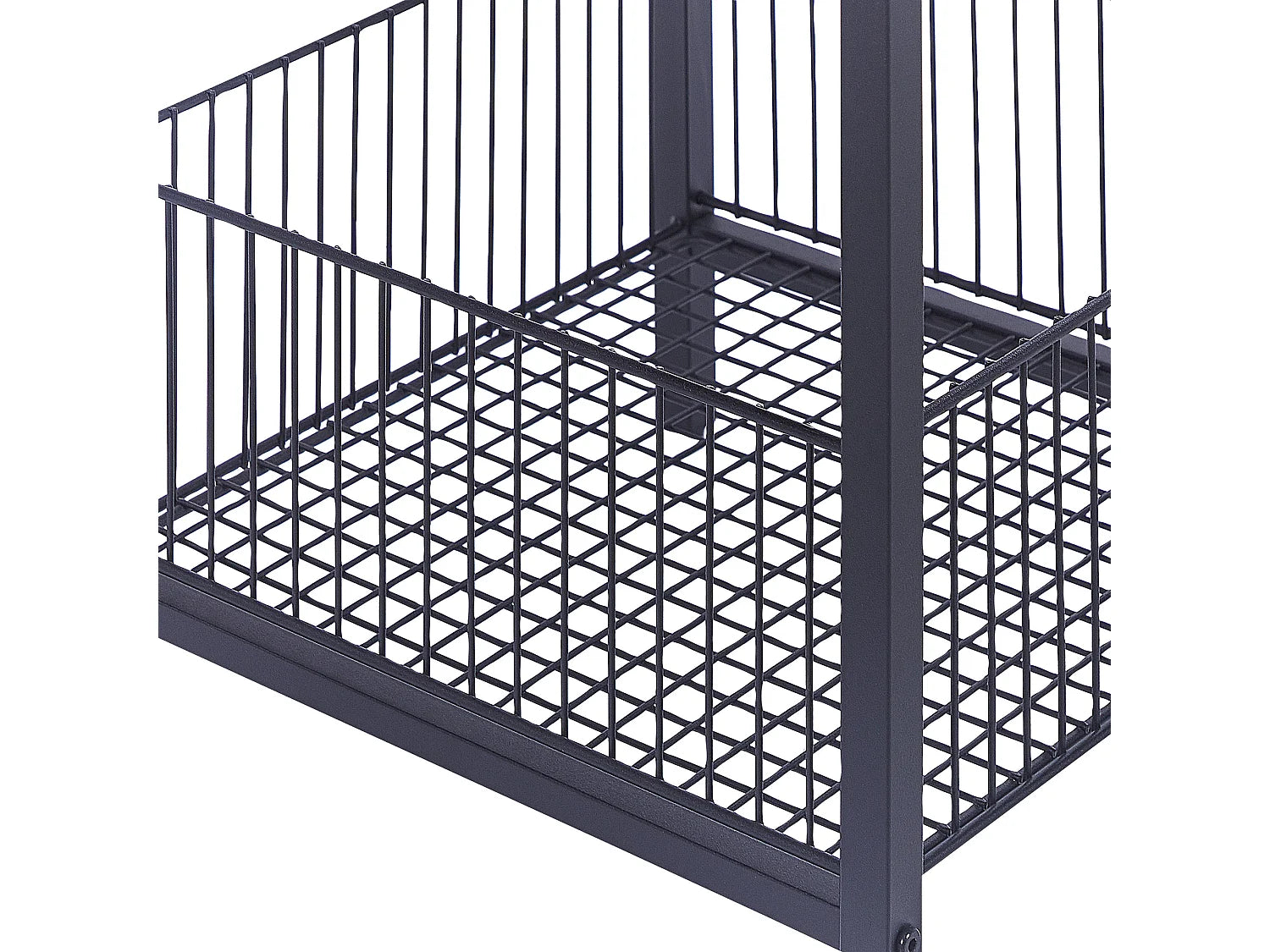 Bout de canapé noir carré avec panier de rangement – KENRA